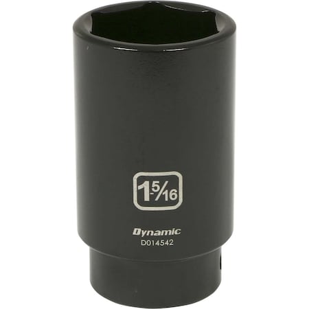 Dynamic 1/2" Drive Deep Socket, Black Phosphate, Tools 1/2" Drive 6 Point SAE, 1-5/16" Deep Length D014542
